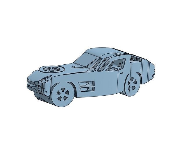 2021 C8 Corvette to 1963 Corvette illusion print 3D print model