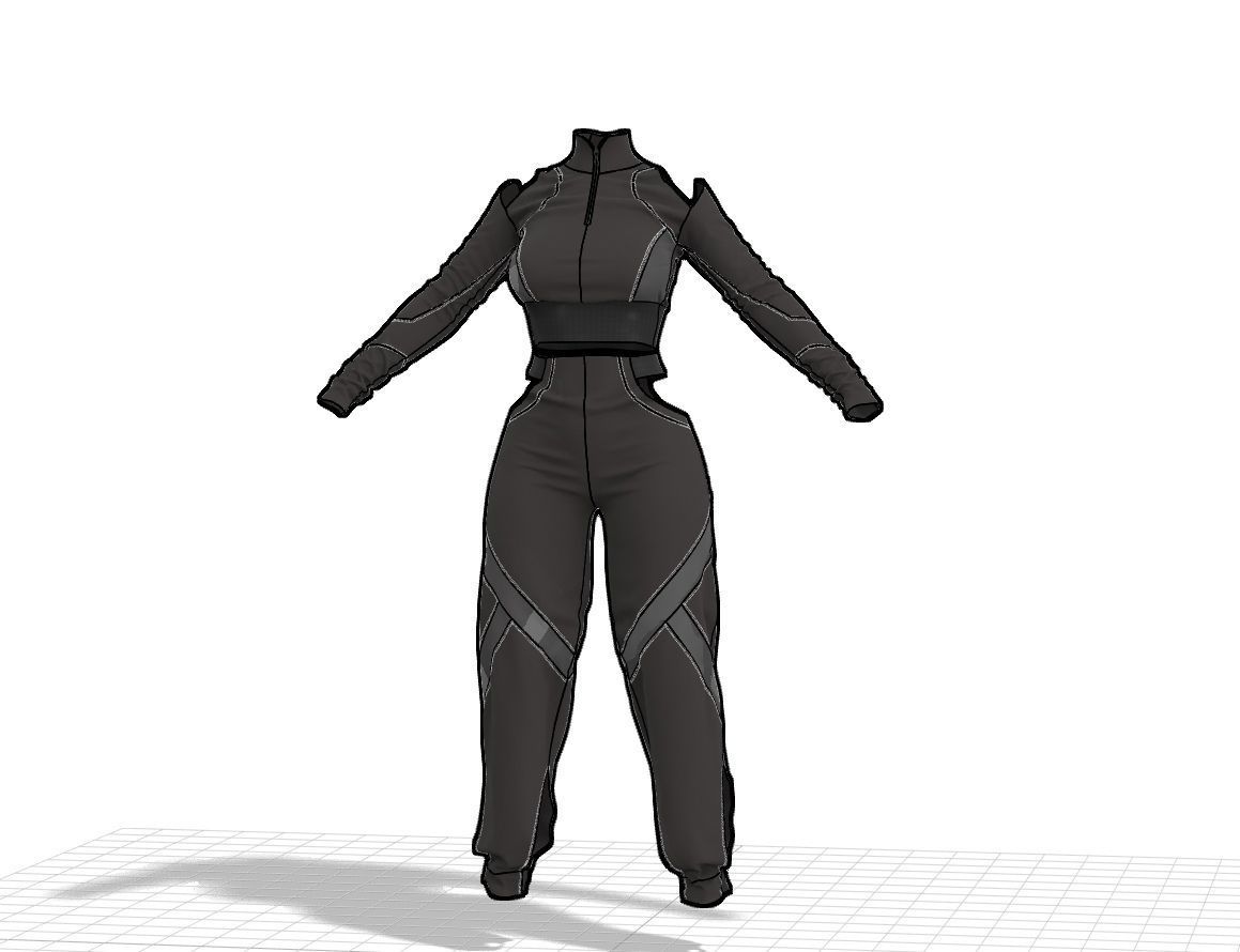 Female Outfit Marvelous Designer Project 3D model_2