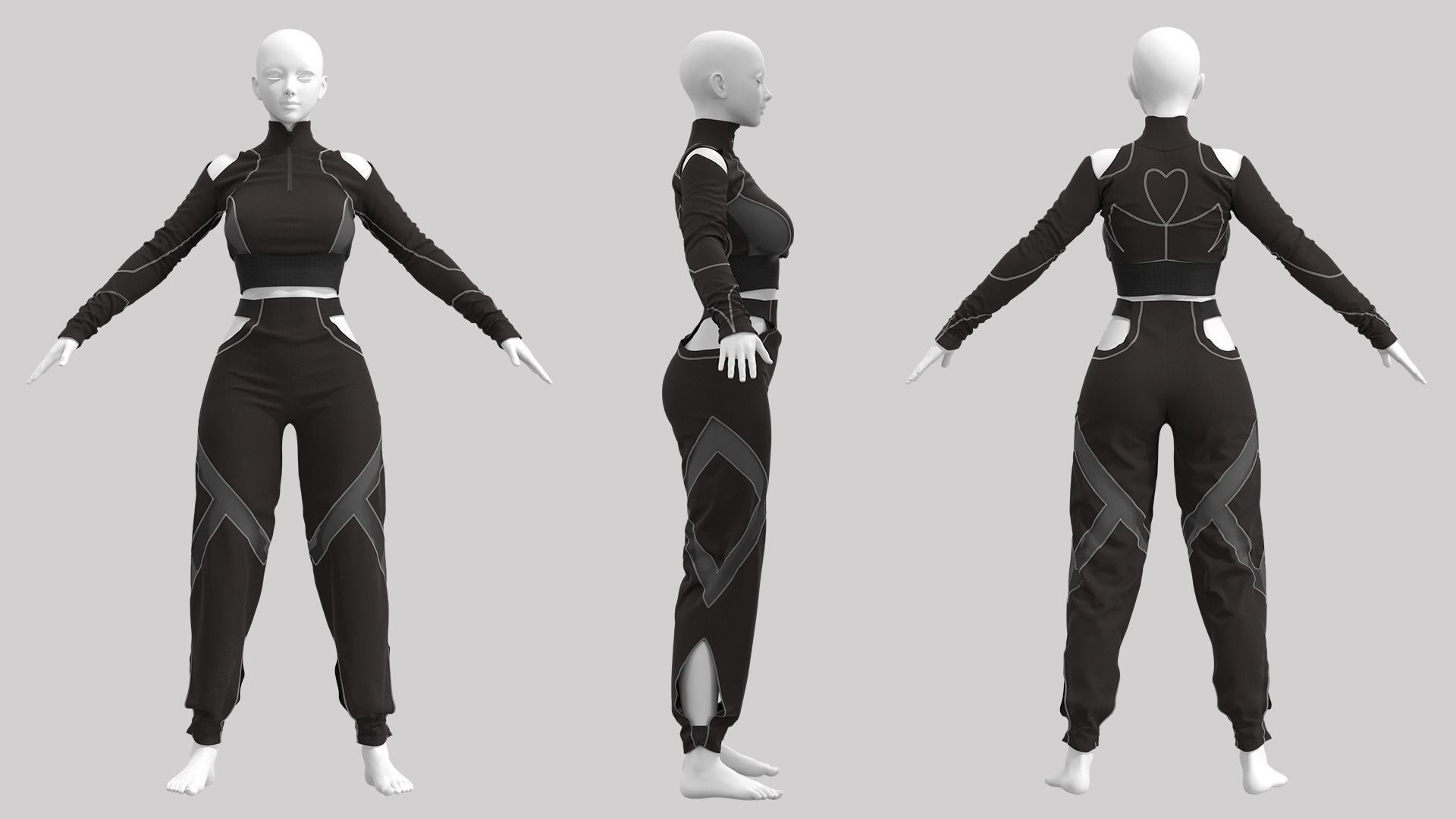 Female Outfit Marvelous Designer Project 3D model_1