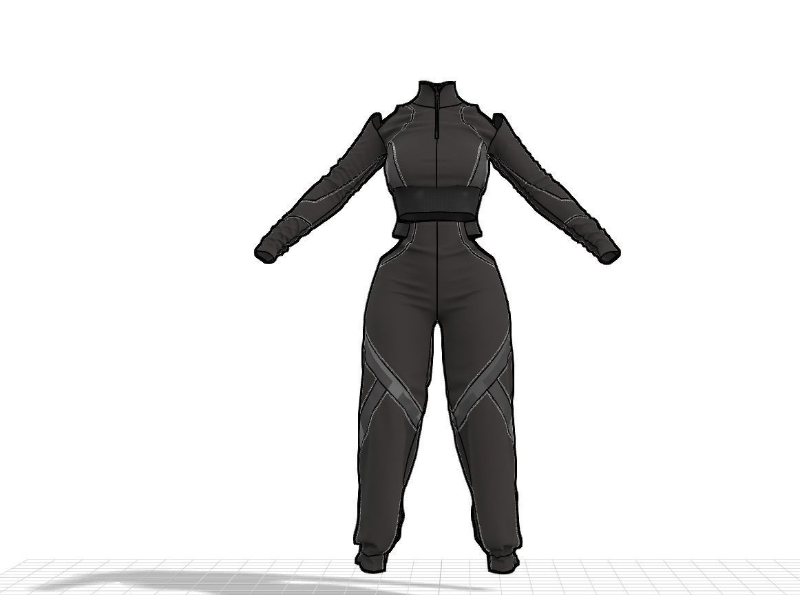 Female Outfit Marvelous Designer Project 3D model_4