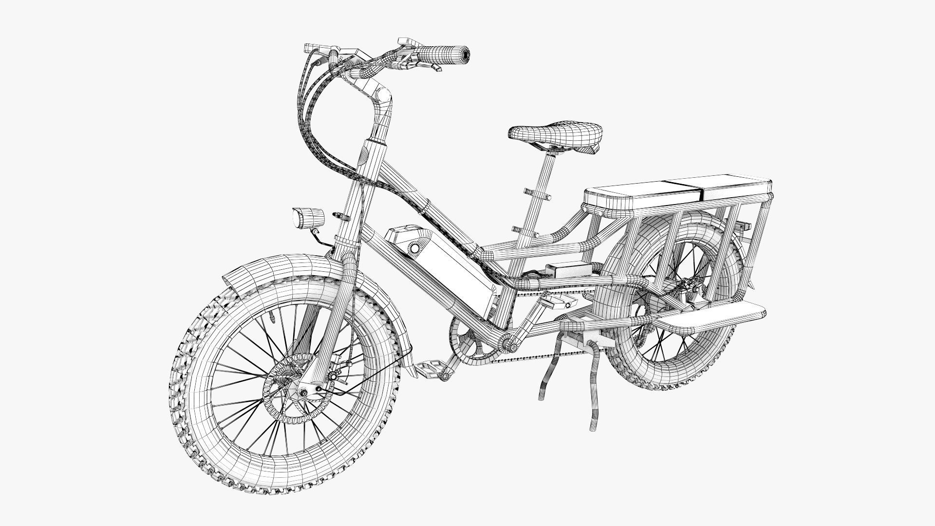 Radwagon electric bike with basket 3D model_12