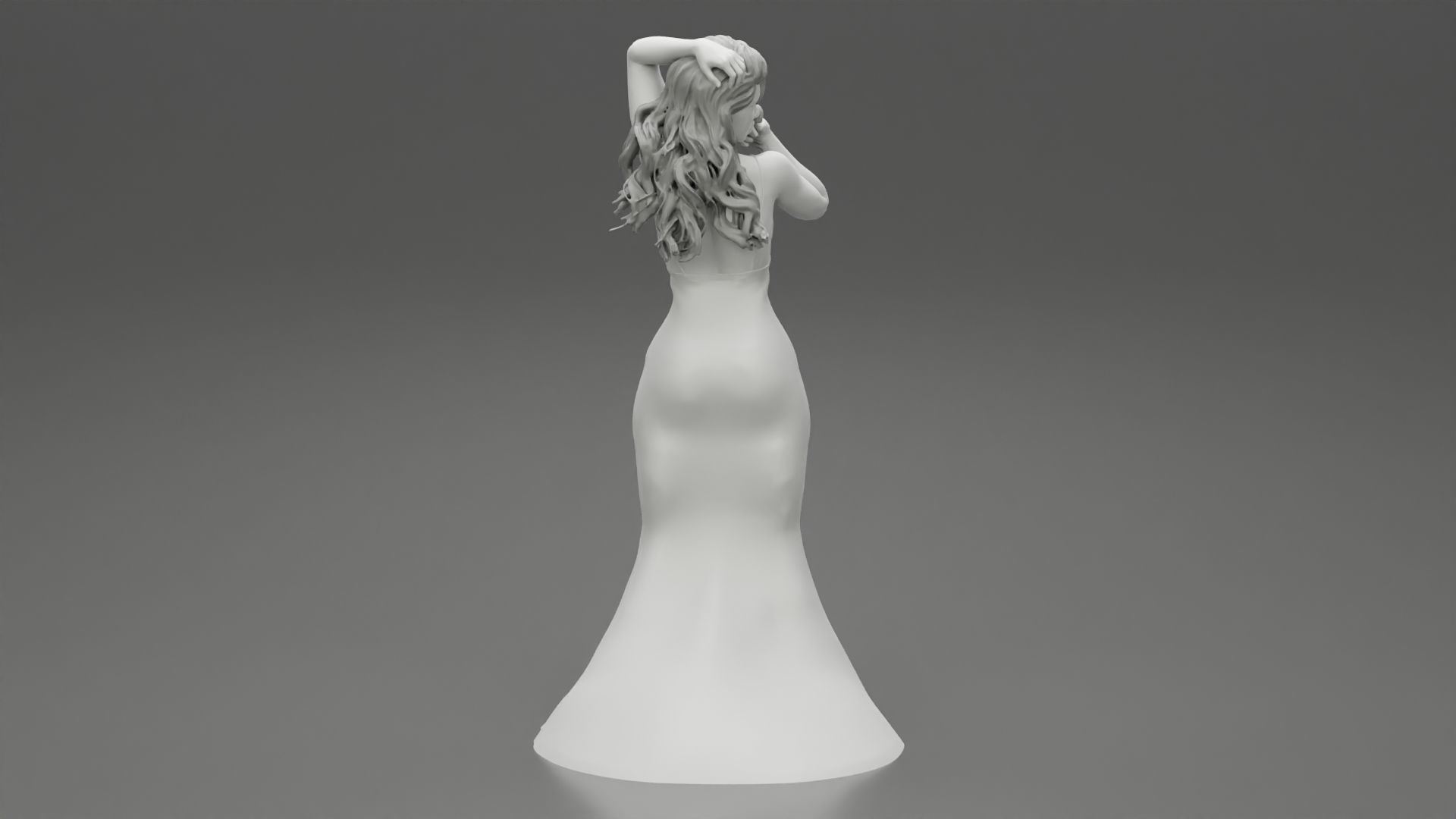 Beautiful Woman in Evening Dress 3D print model_5