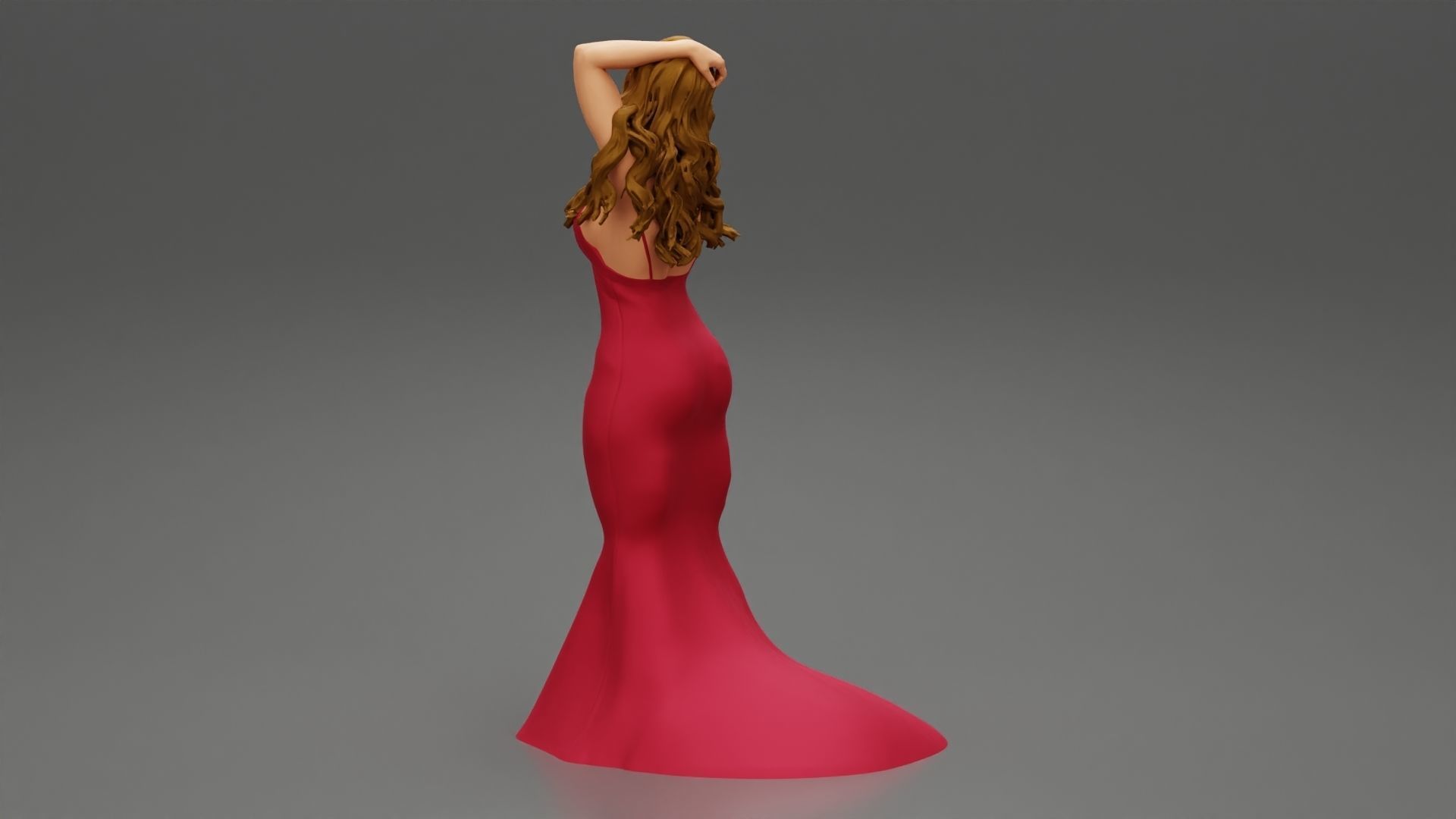 Beautiful Woman in Evening Dress 3D print model_6