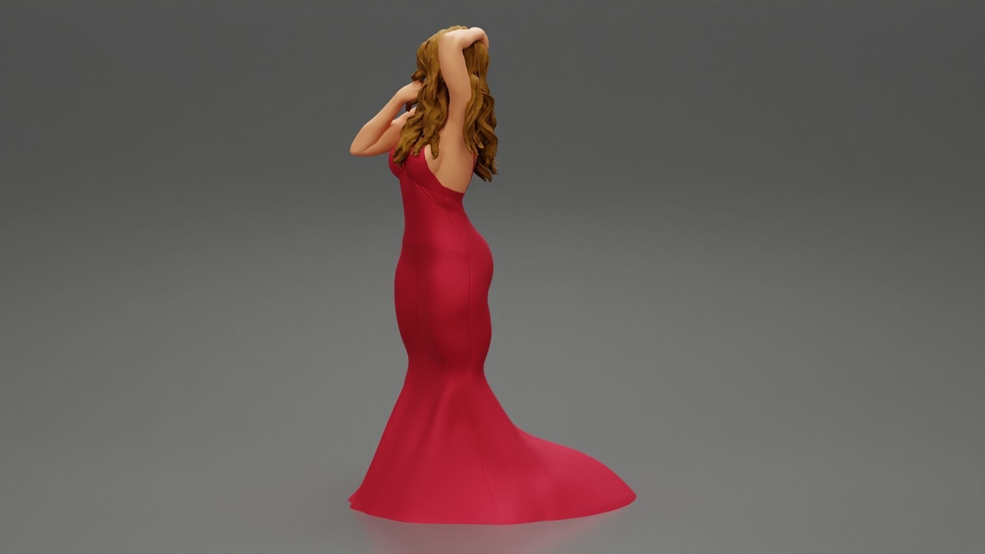Beautiful Woman in Evening Dress 3D print model_8