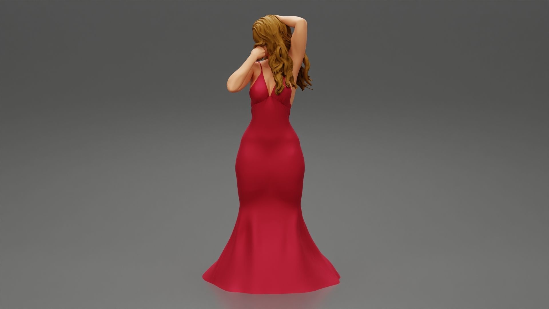 Beautiful Woman in Evening Dress 3D print model_9
