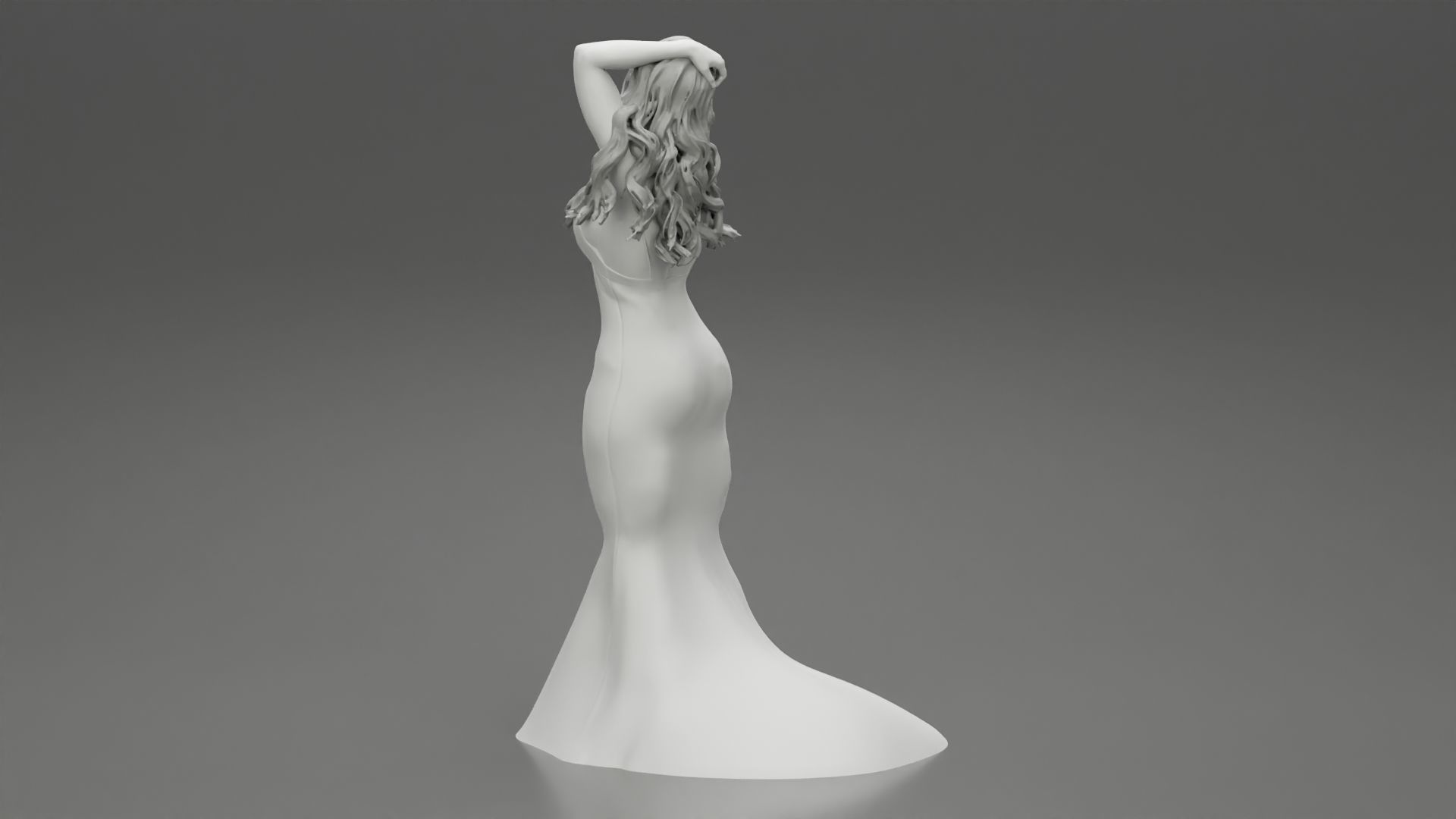 Beautiful Woman in Evening Dress 3D print model_7
