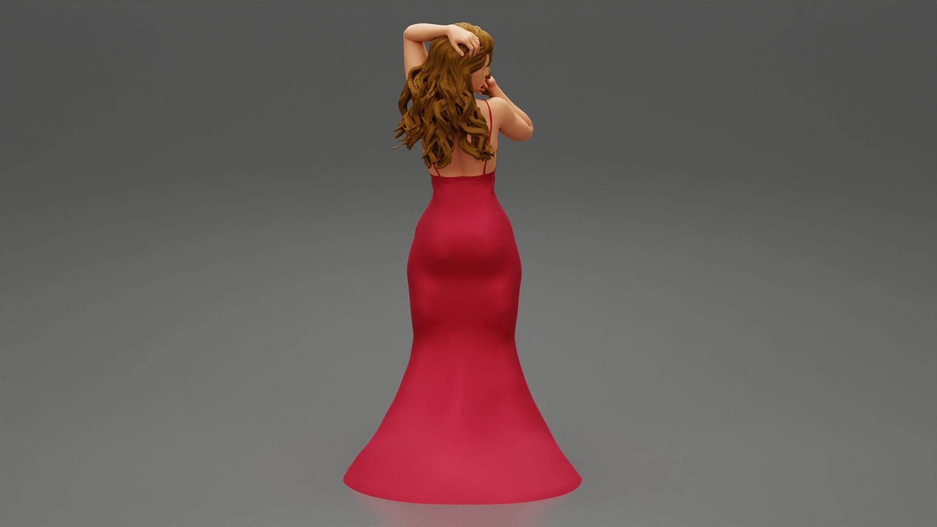 Beautiful Woman in Evening Dress 3D print model_4
