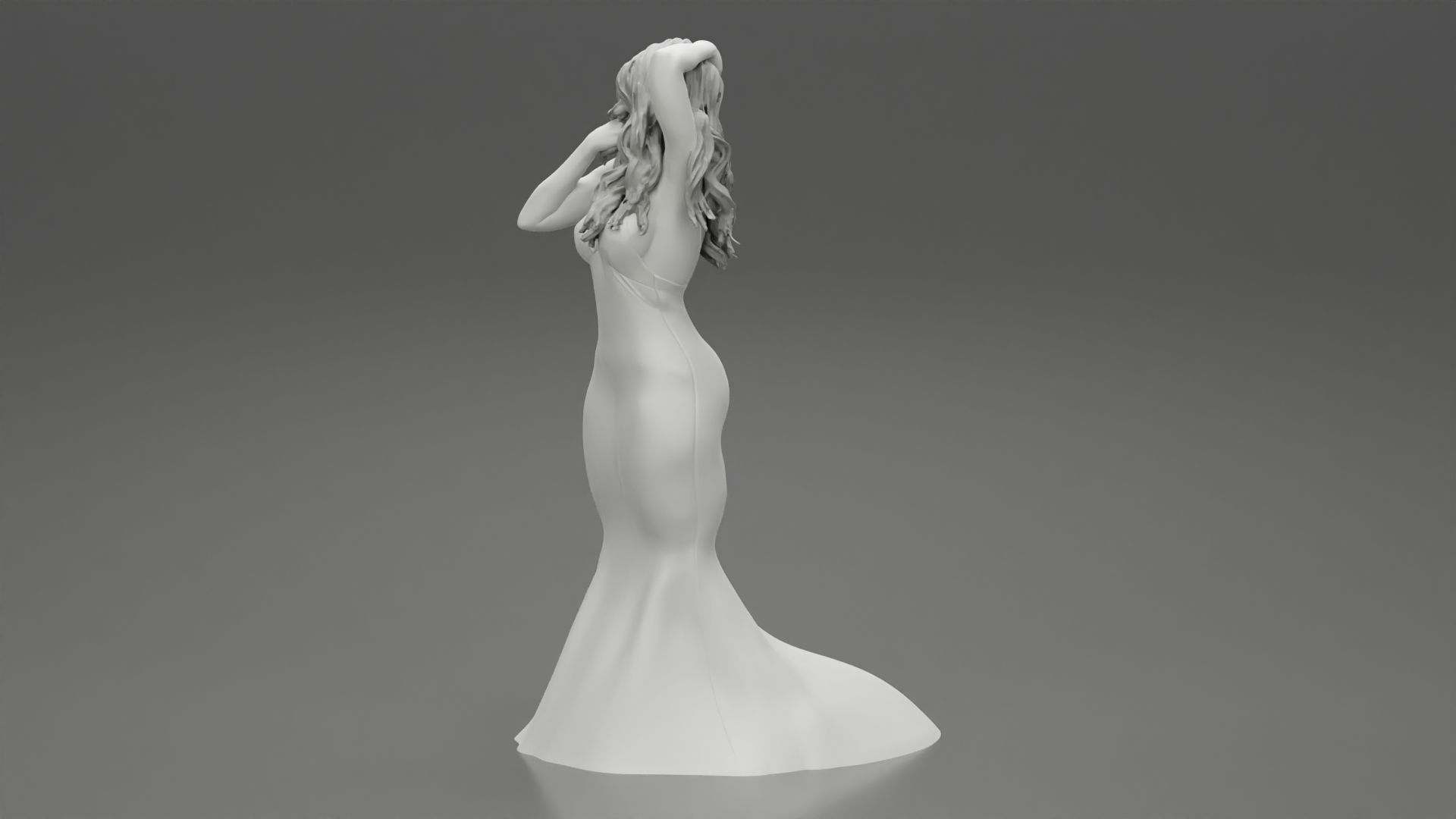 Beautiful Woman in Evening Dress 3D print model_10