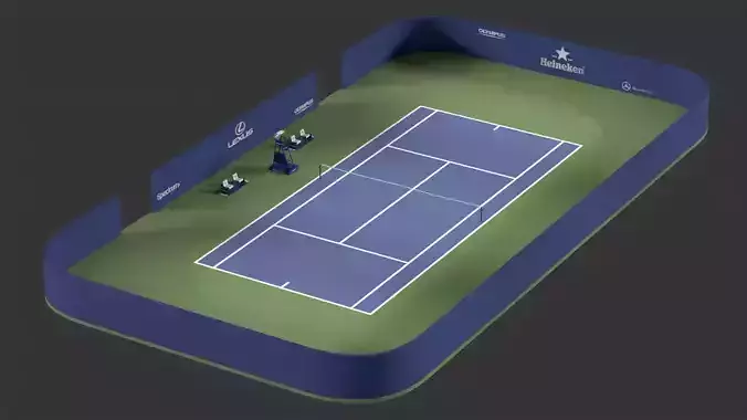 Tennis Court  Low poly Low-poly 3D model