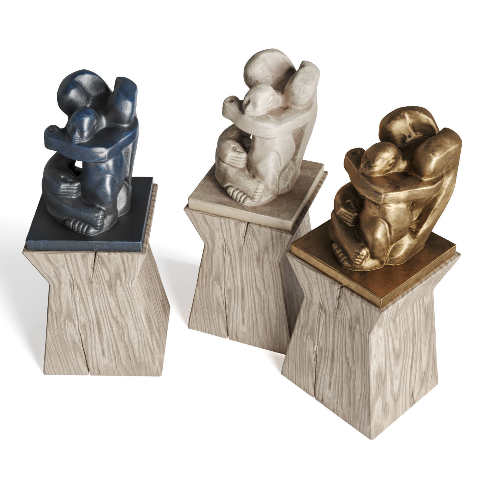 African abstract figure Low-poly 3D model_1