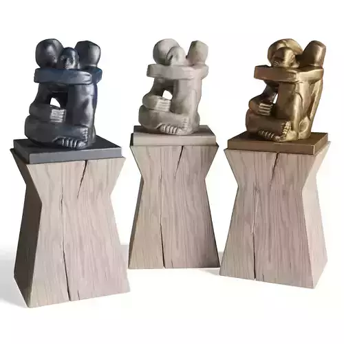 African abstract figure Low-poly 3D model