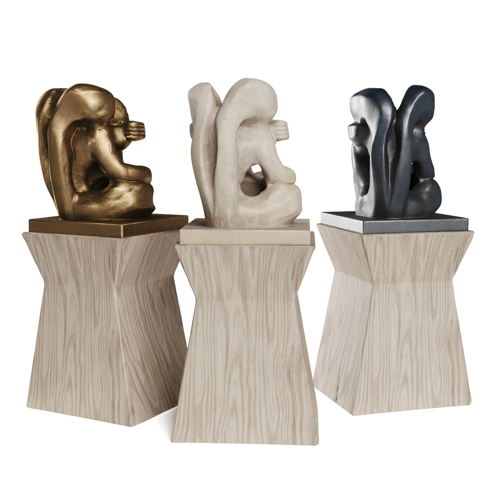 African abstract figure Low-poly 3D model_3