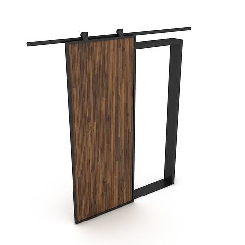 sliding door 3D model Low-poly 3D model