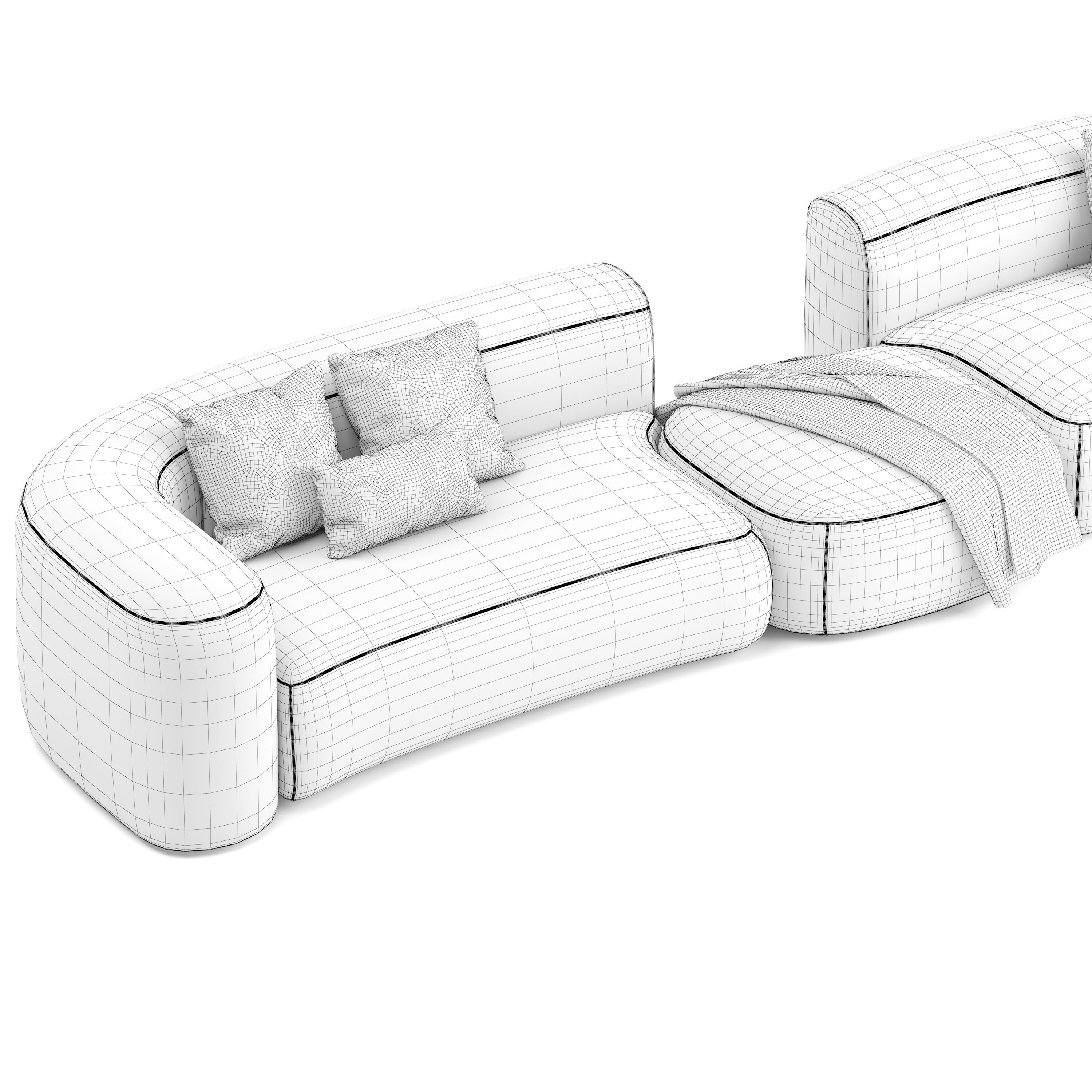 Baxter Clara modular sofa 3D model_6