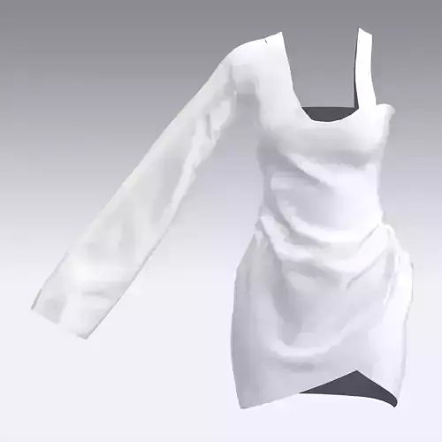 DRESS WHITE LITTLE ASYMETRIC LOOK