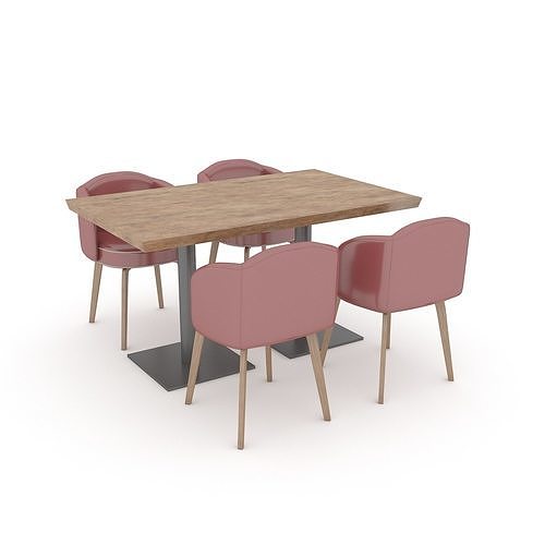 modern table chair model Low-poly 3D model