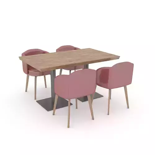 modern table chair model Low-poly 3D model