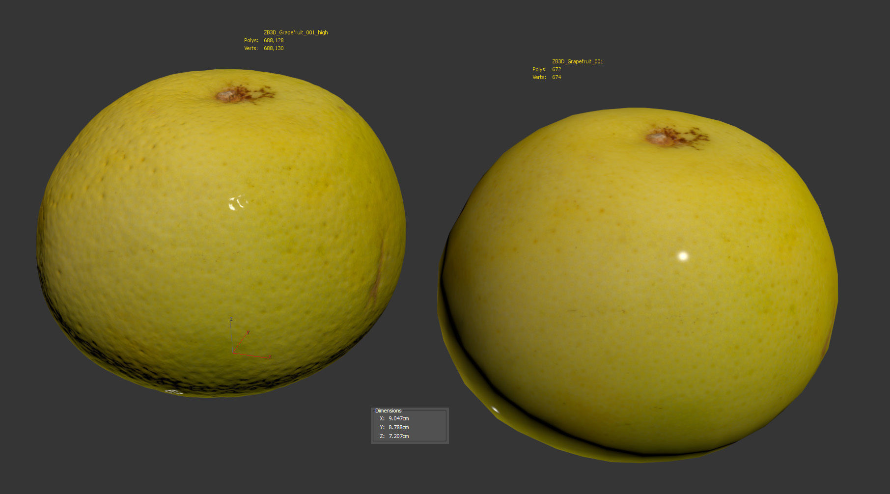 Grapefruit 3D model_8