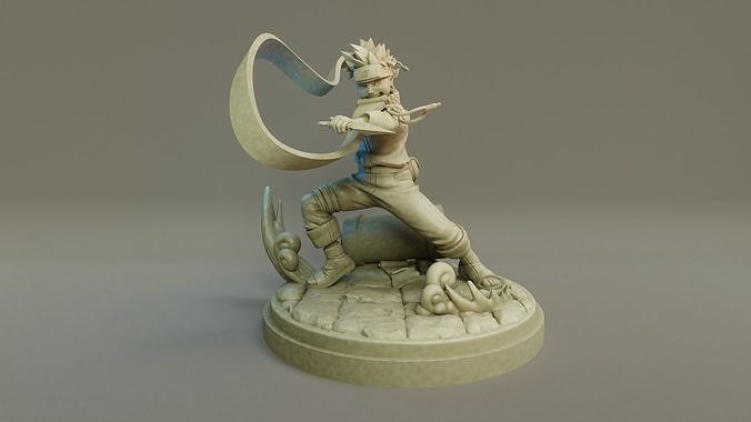 Naruto 3D Print model statue of man holding sword 3D print model