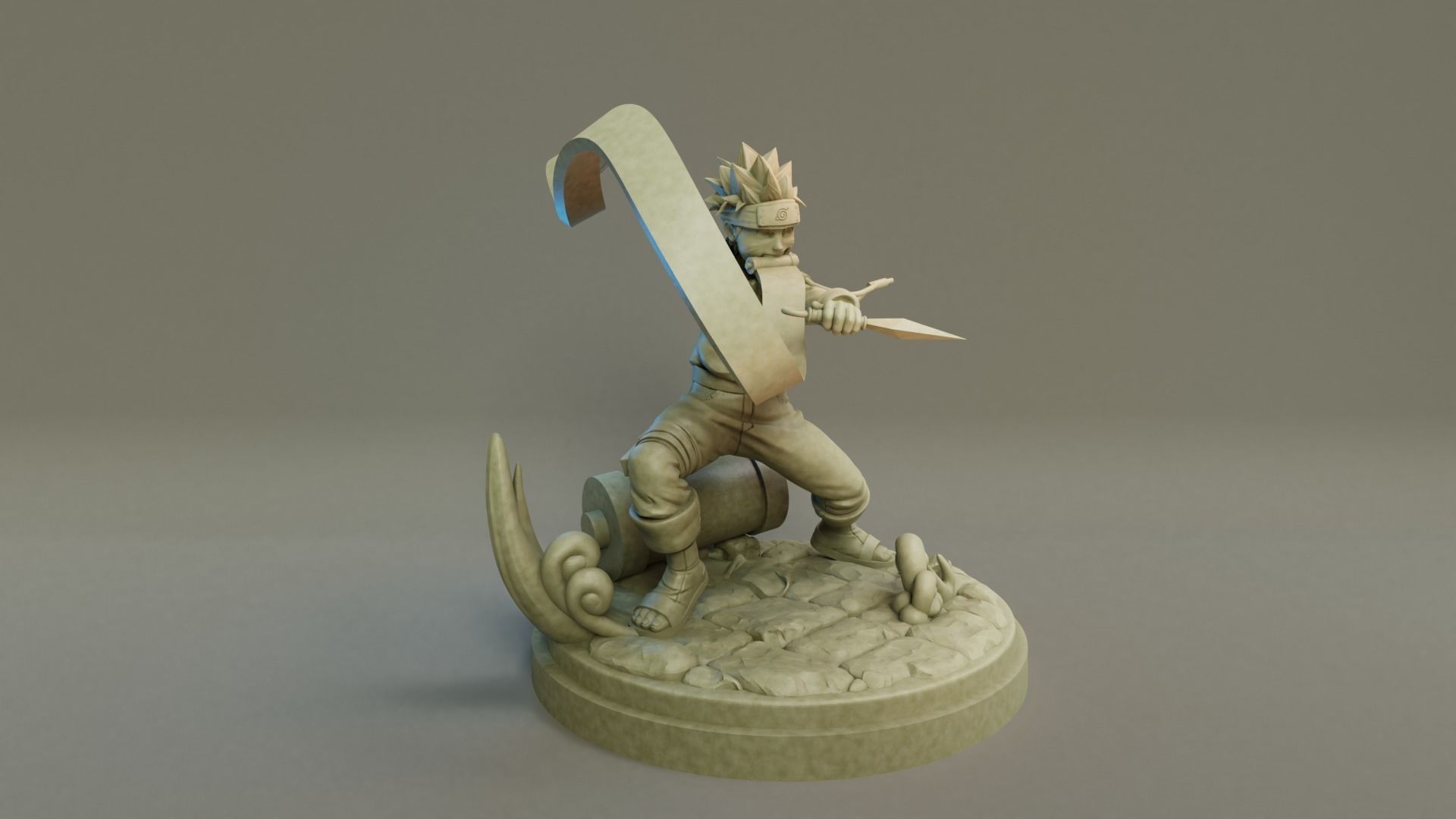Naruto 3D Print model statue of man holding sword 3D print model_1
