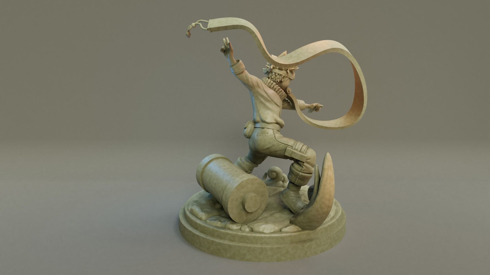 Naruto 3D Print model statue of man holding sword 3D print model_3