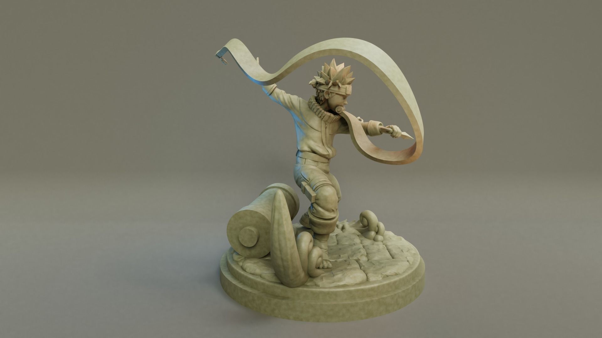 Naruto 3D Print model statue of man holding sword 3D print model_2