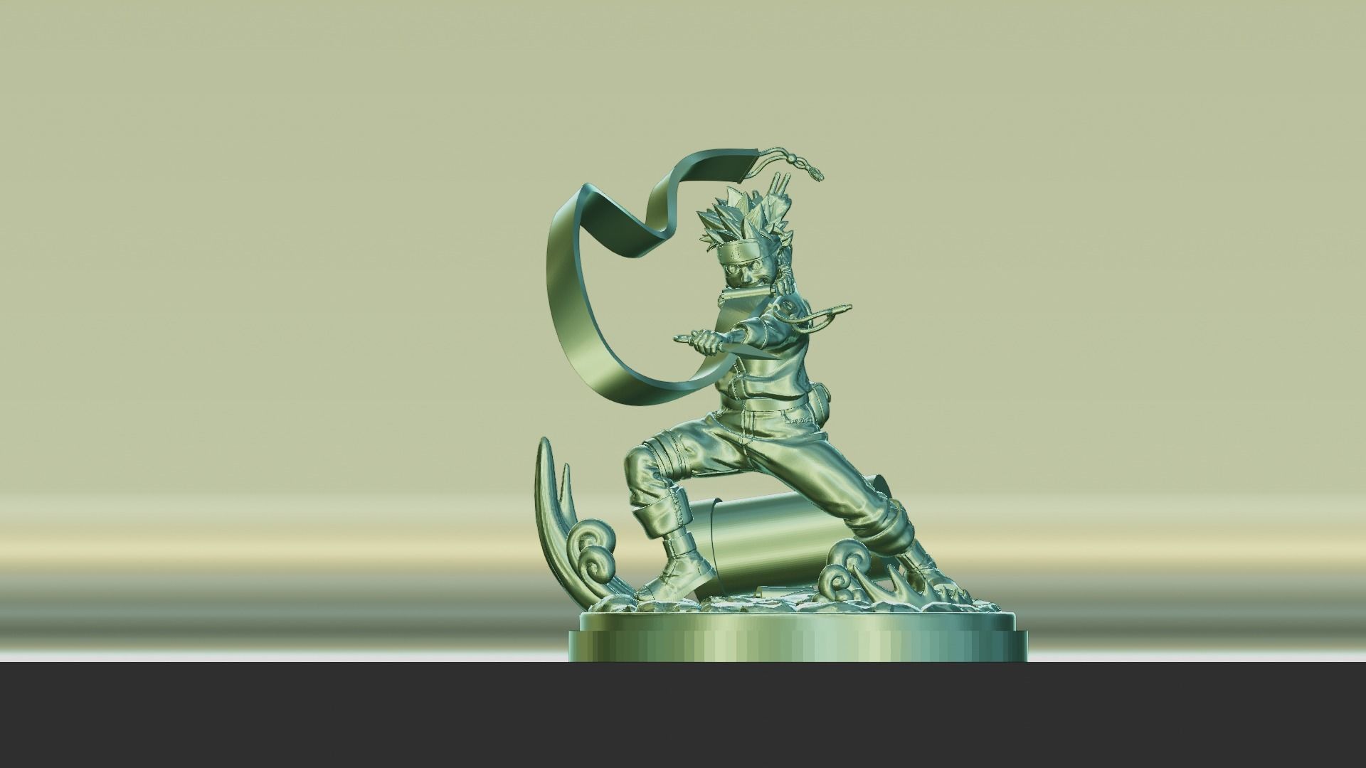 Naruto 3D Print model statue of man holding sword 3D print model_11