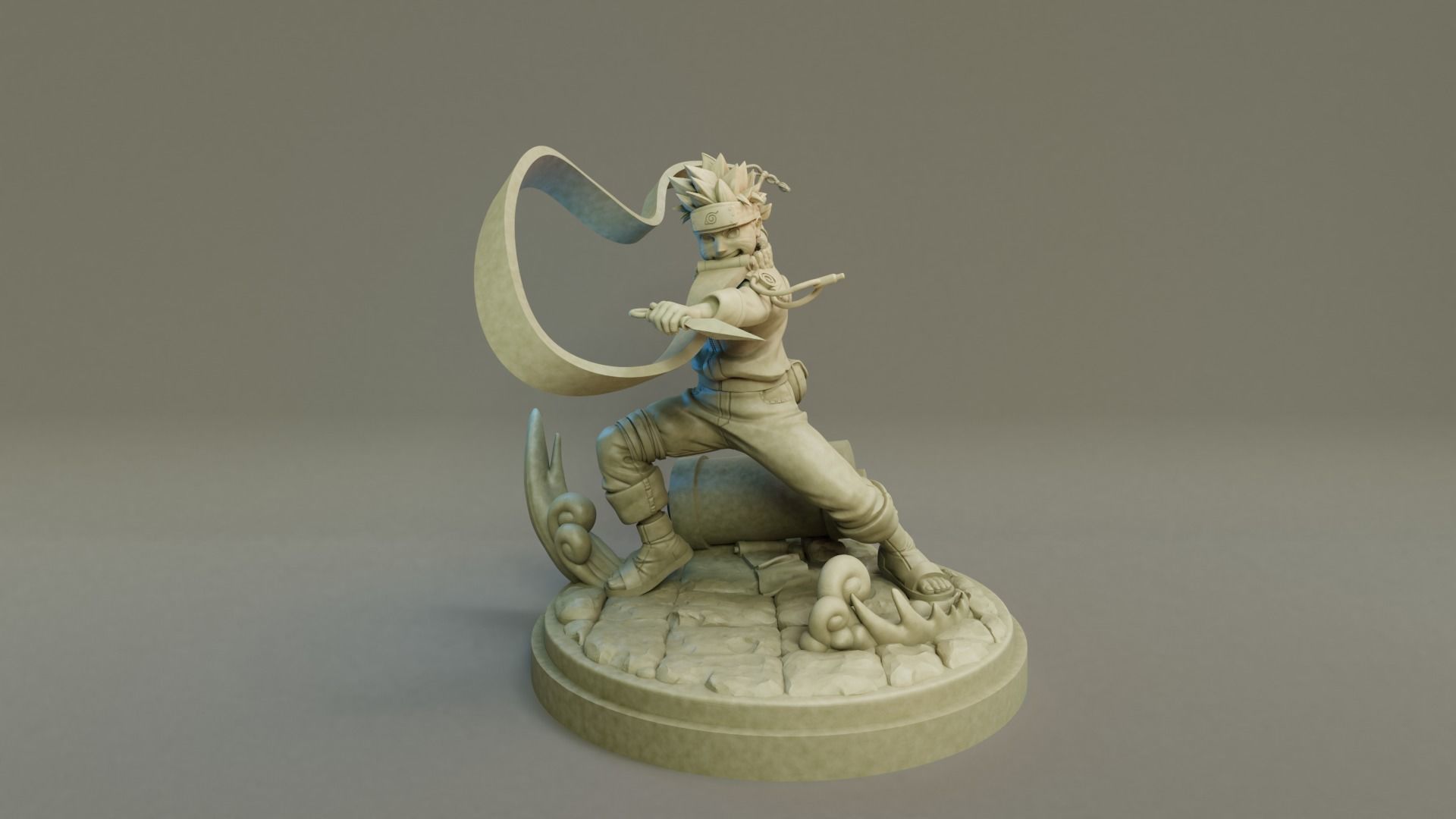 Naruto 3D Print model statue of man holding sword 3D print model_8