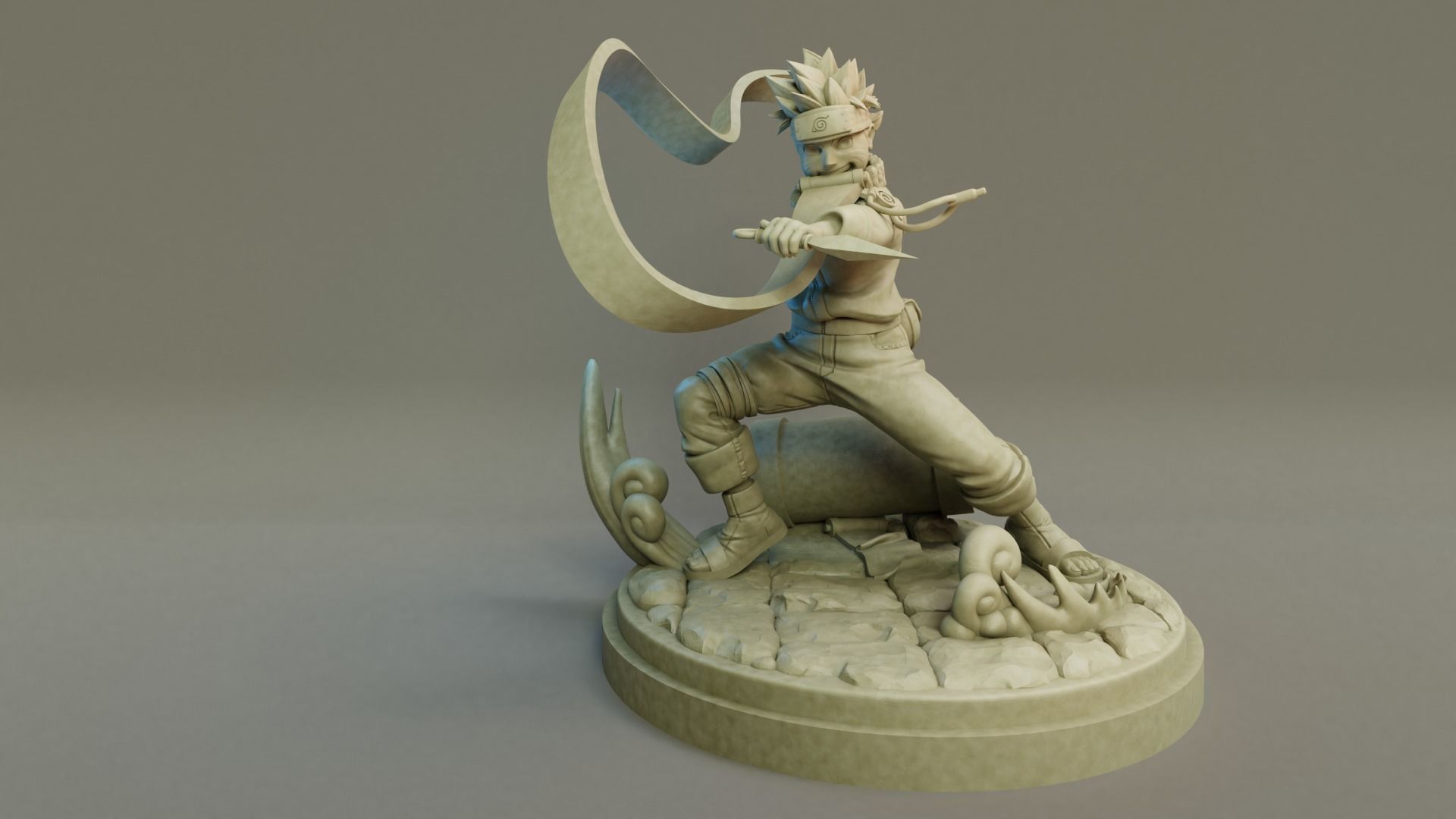 Naruto 3D Print model statue of man holding sword 3D print model_9