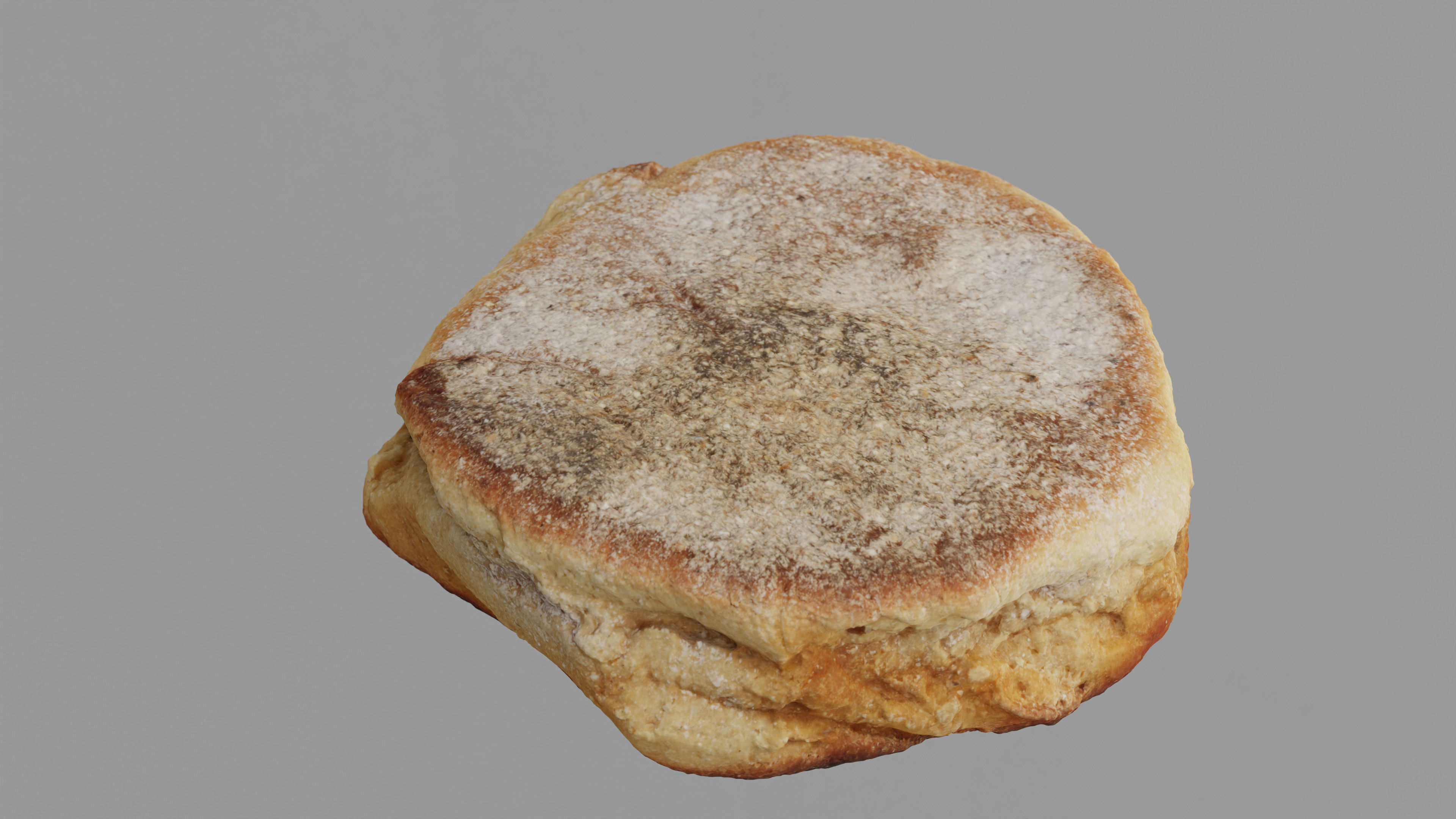 Photorealistic English Muffin - 5 LODs Free low-poly 3D model_3