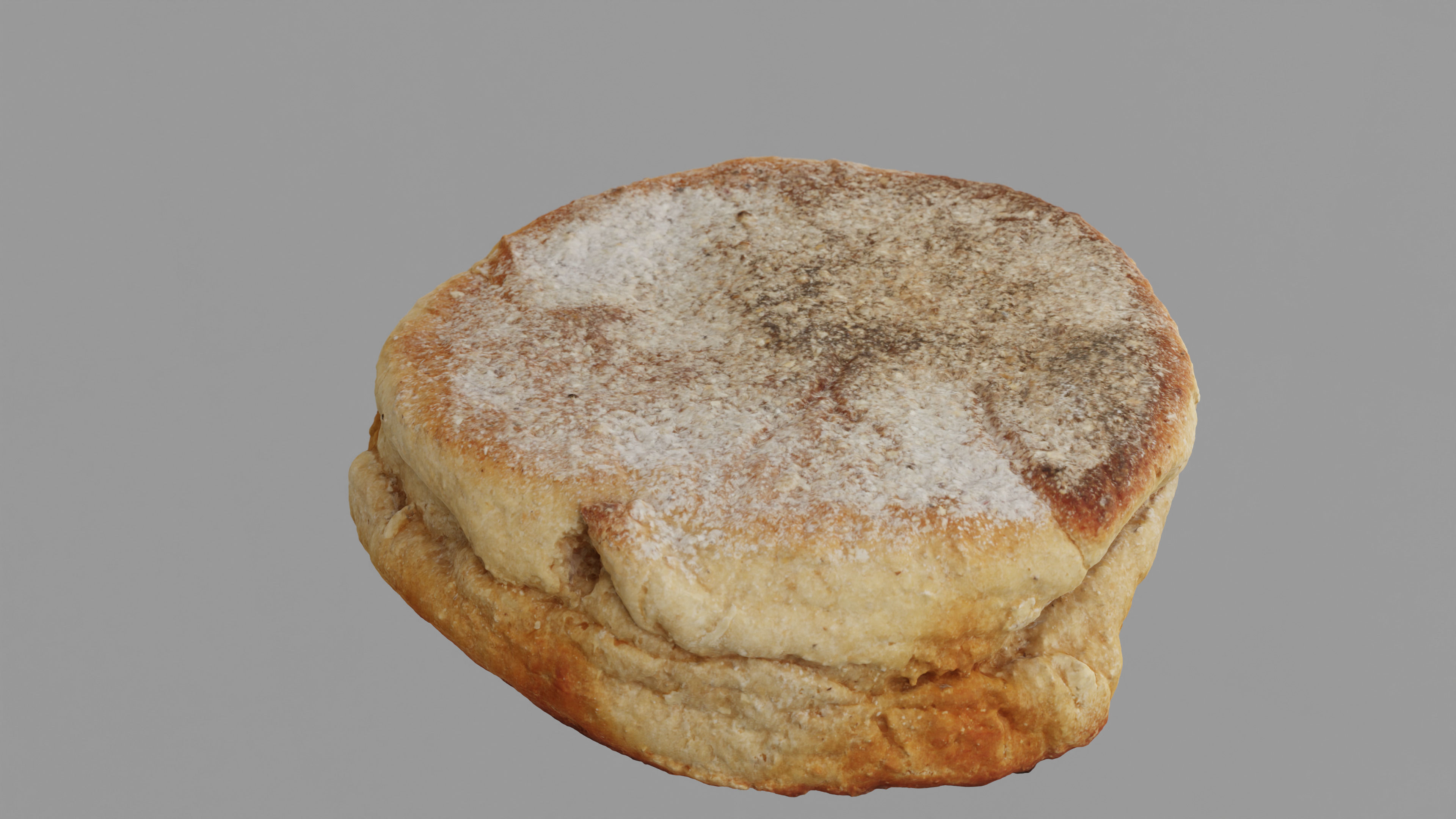 Photorealistic English Muffin - 5 LODs Free low-poly 3D model_2
