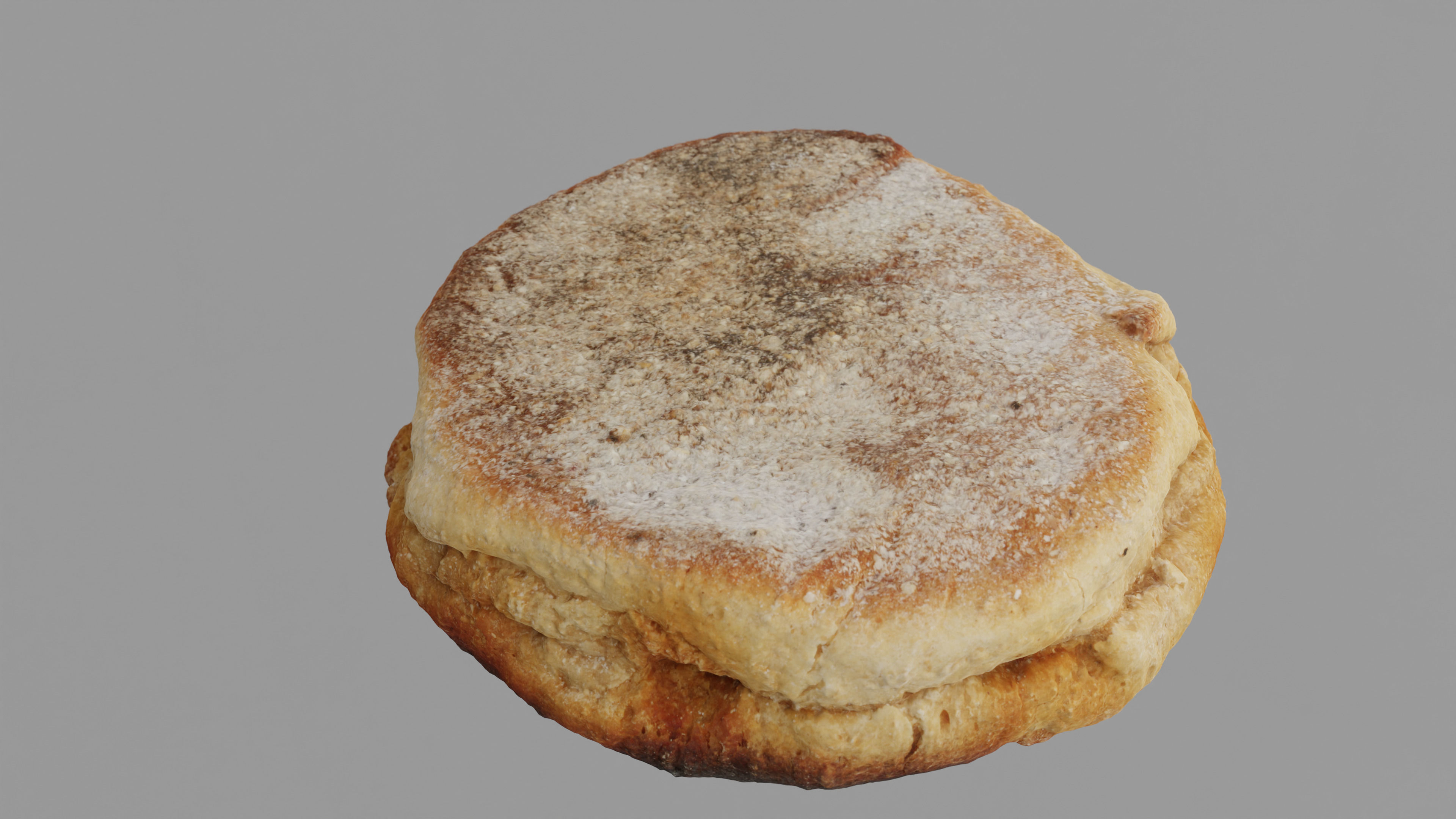 Photorealistic English Muffin - 5 LODs Free low-poly 3D model_4