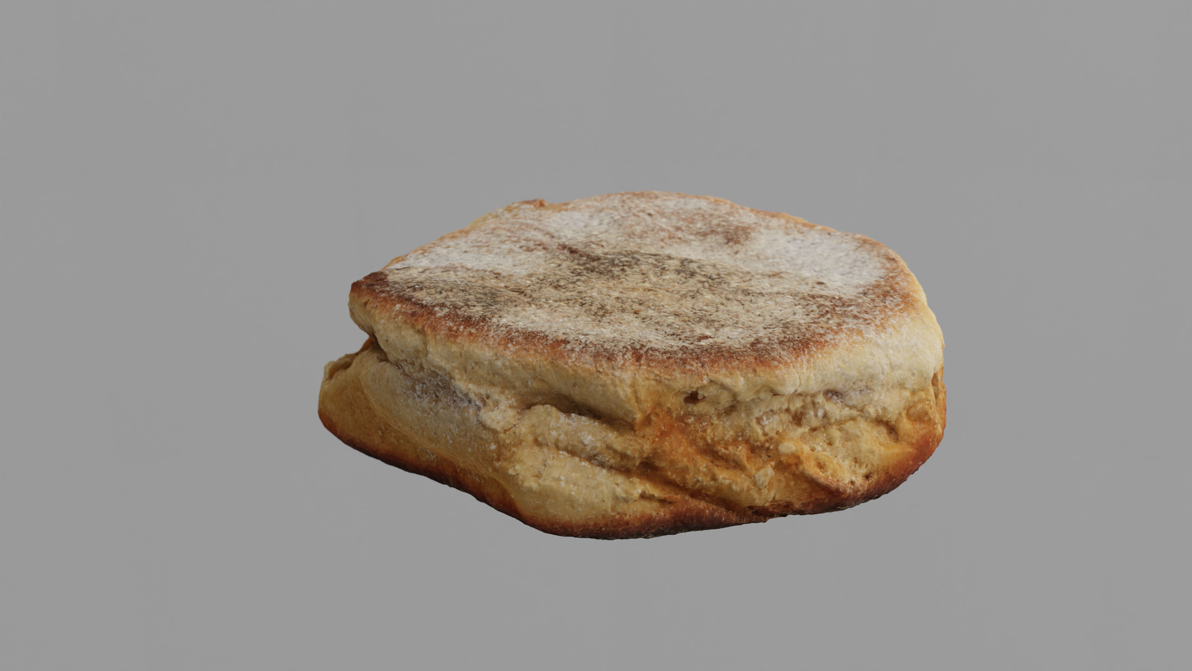 Photorealistic English Muffin - 5 LODs Free low-poly 3D model_1