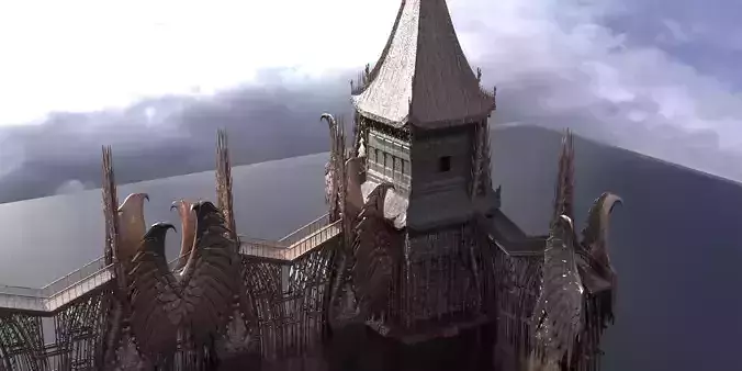 Emperor Dragon Winged Temple Fantasy bidges