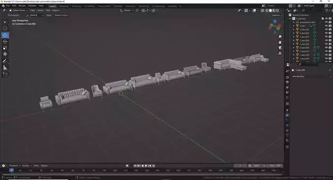 Sofa set velvet armchair