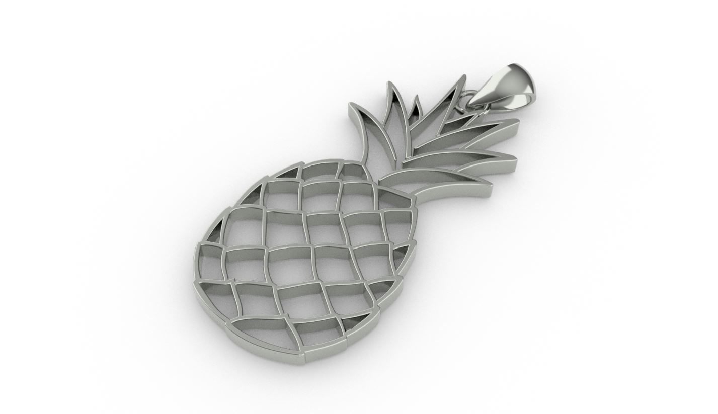 Pineapple pendant 3D print model_3