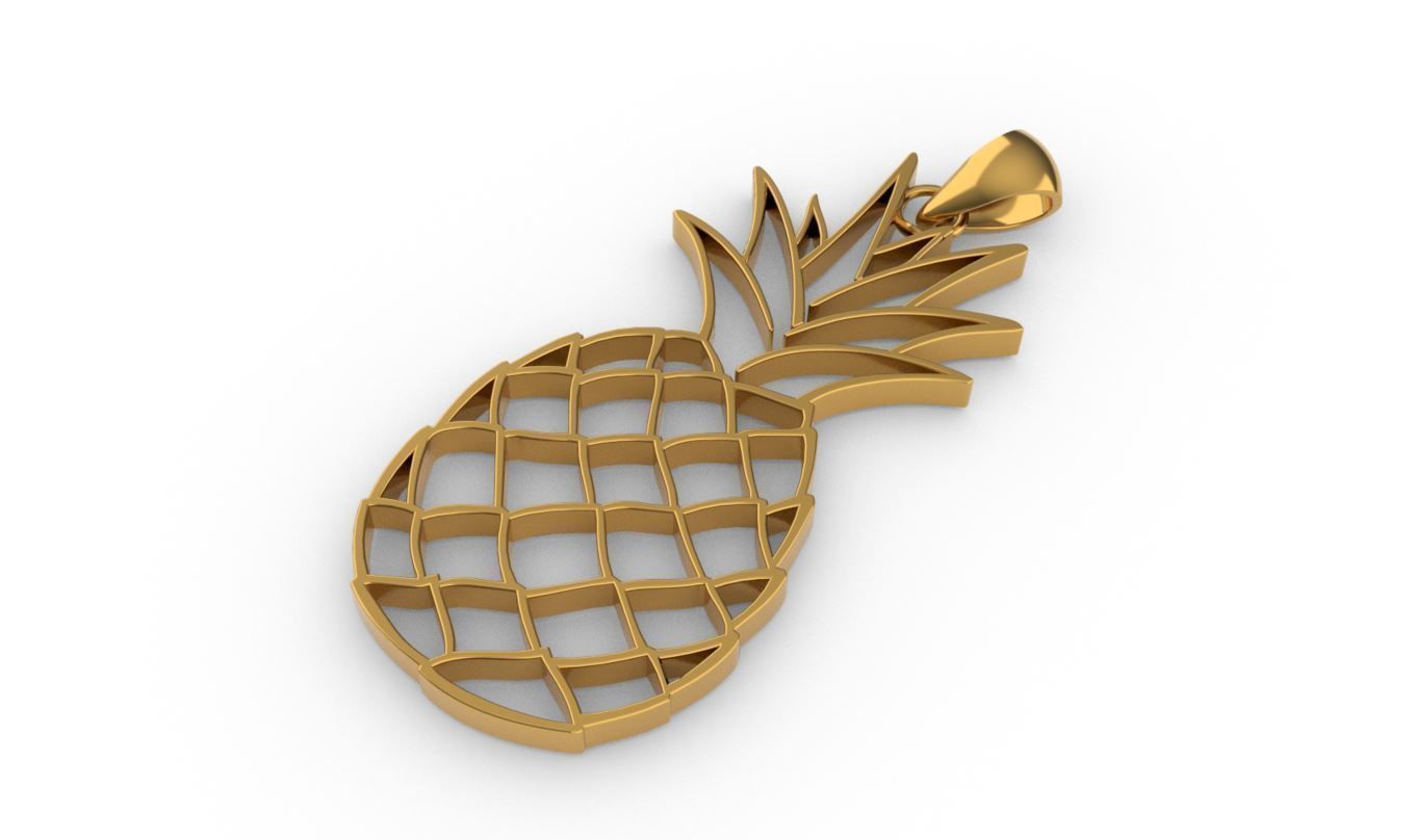Pineapple pendant 3D print model_1