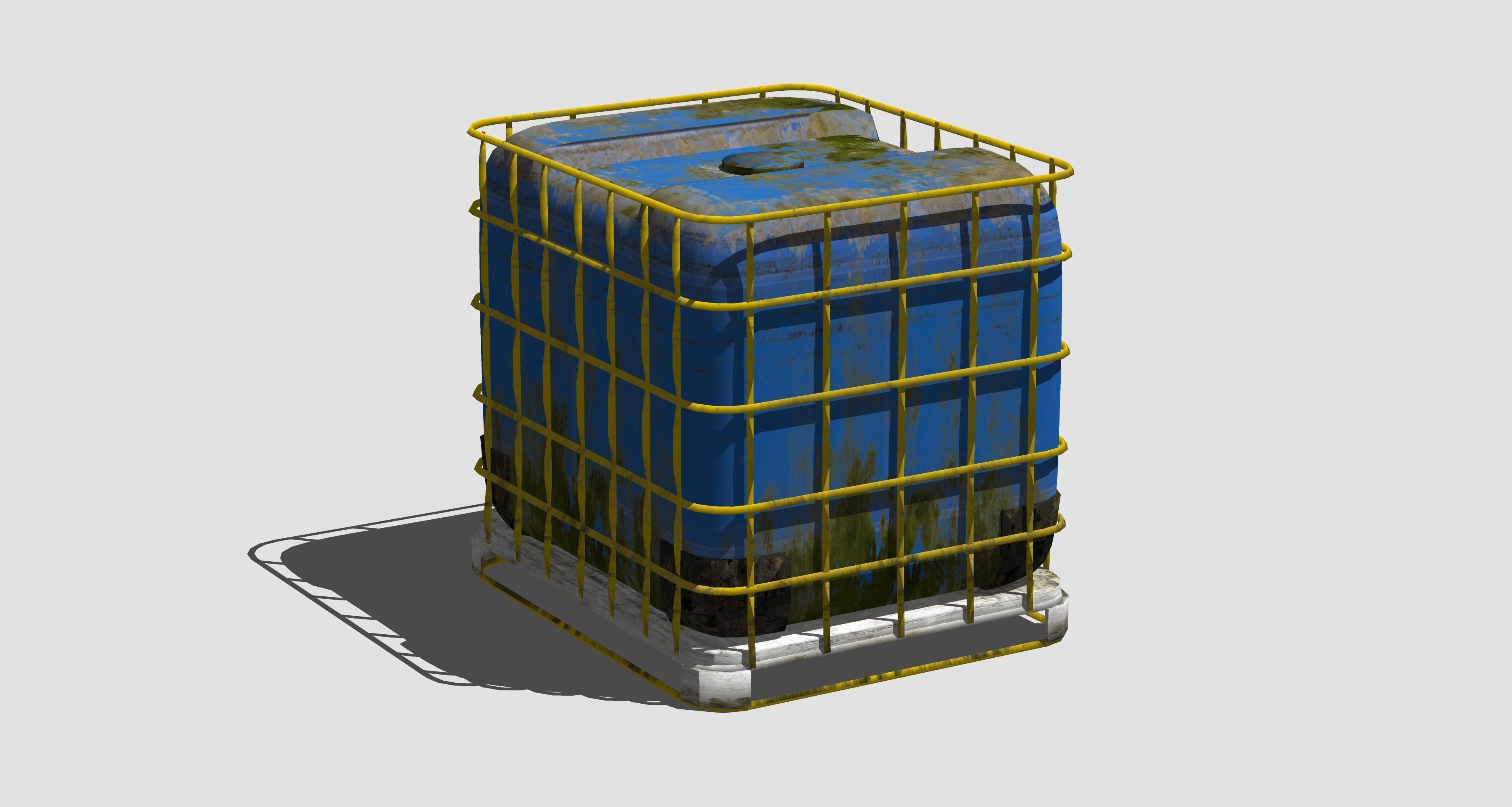Plastic Tank Low-poly 3D model_3