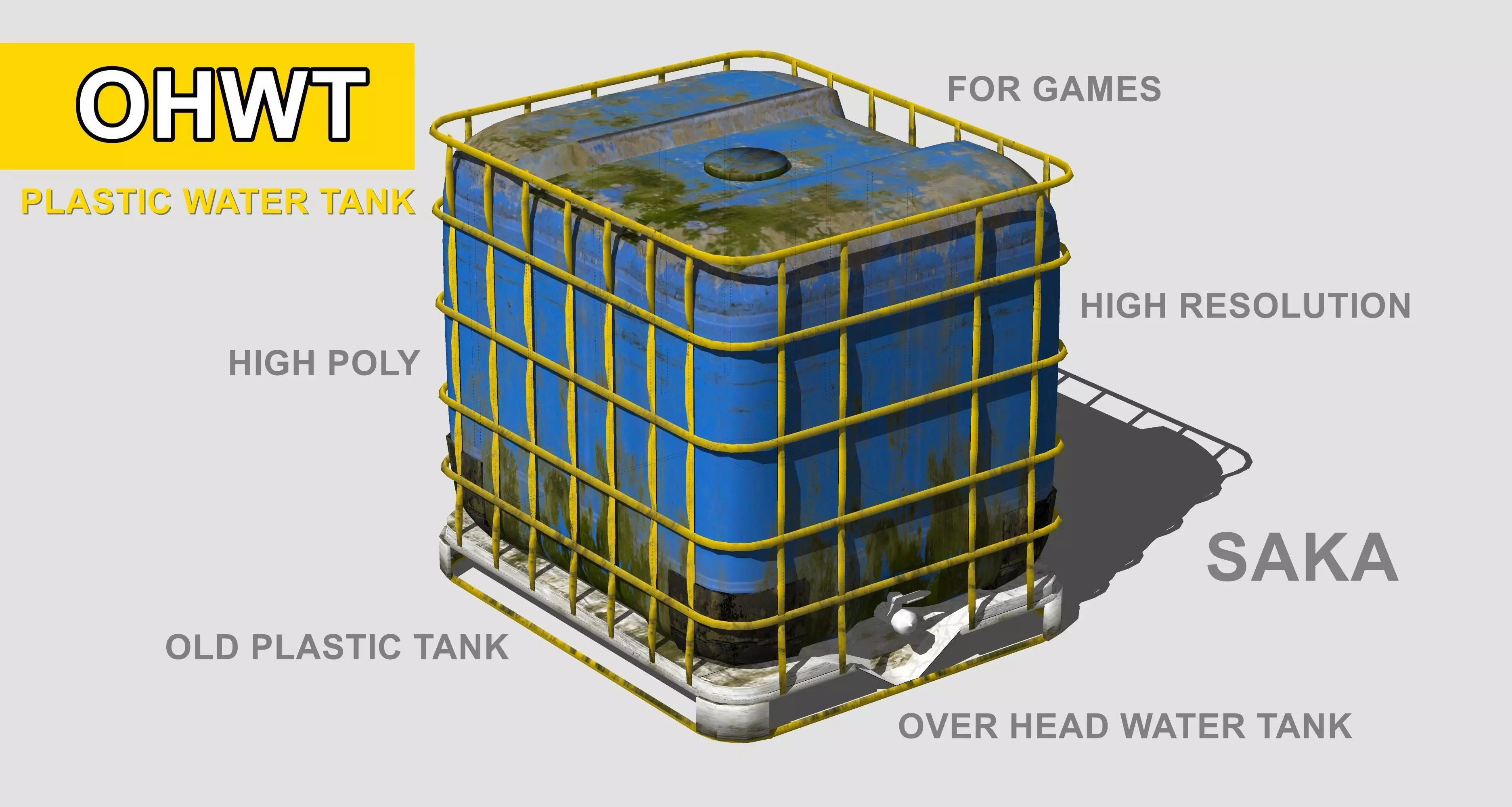 Plastic Tank Low-poly 3D model_0