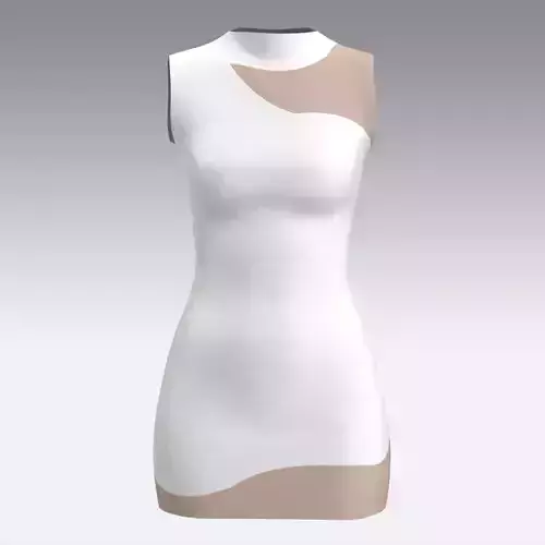 DRESS WHITE ONE SHOULDER LITTLE LOOK