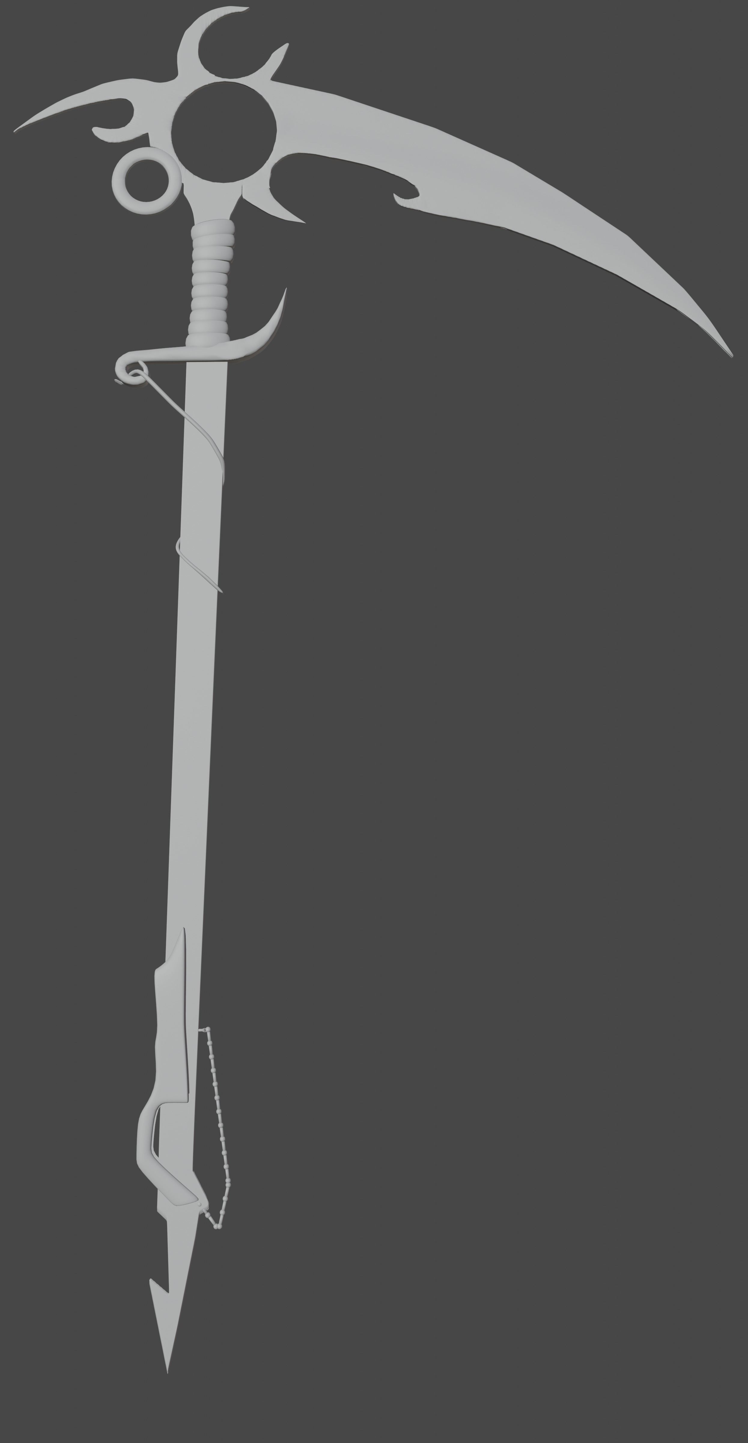  Rusty Metal Sickle 3D model_1
