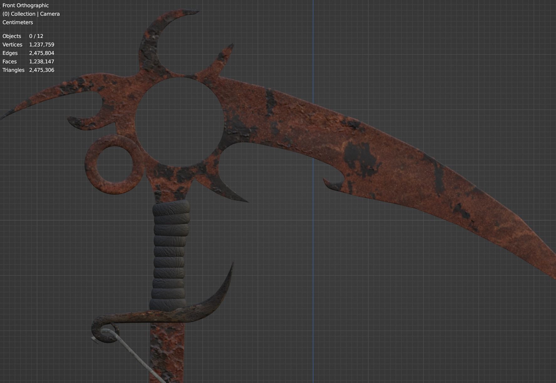  Rusty Metal Sickle 3D model_6