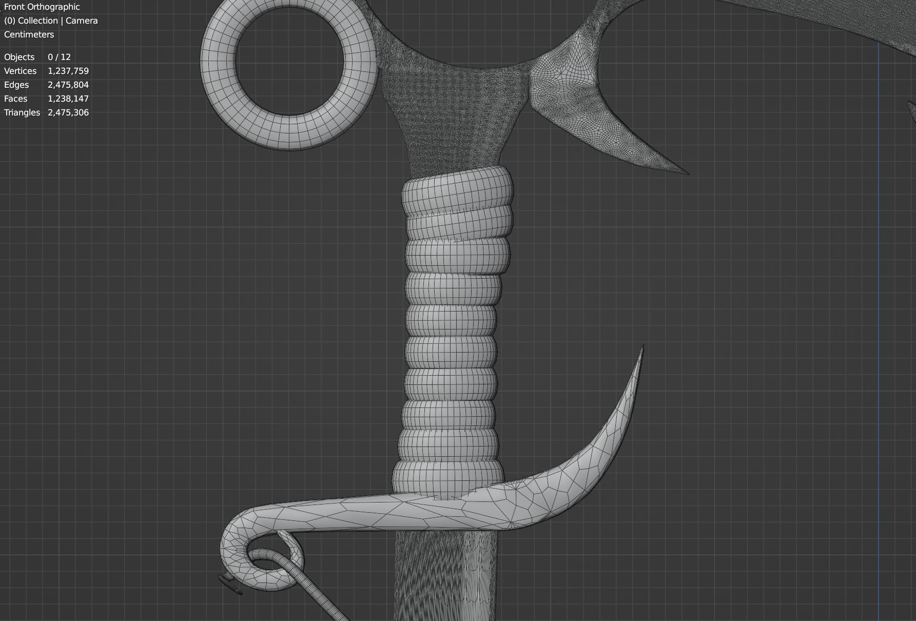  Rusty Metal Sickle 3D model_3
