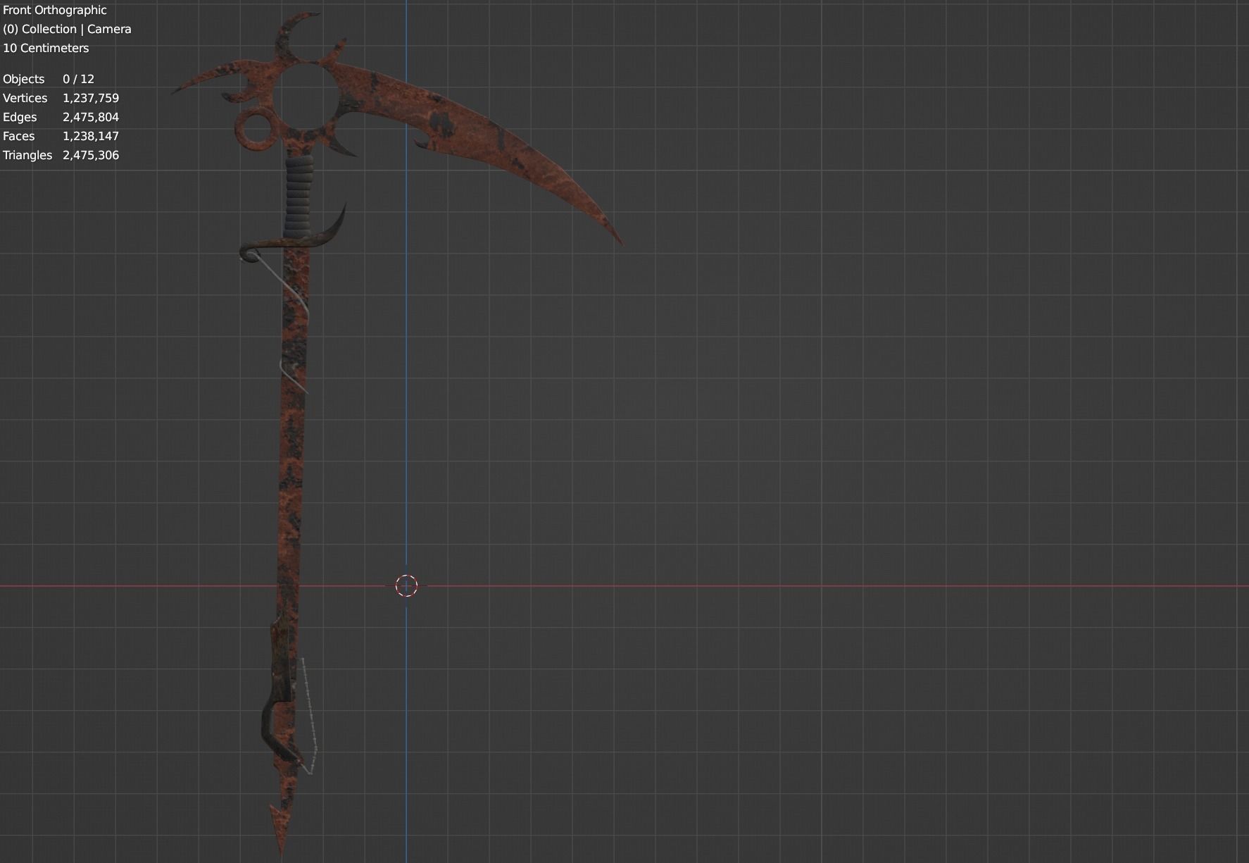  Rusty Metal Sickle 3D model_5