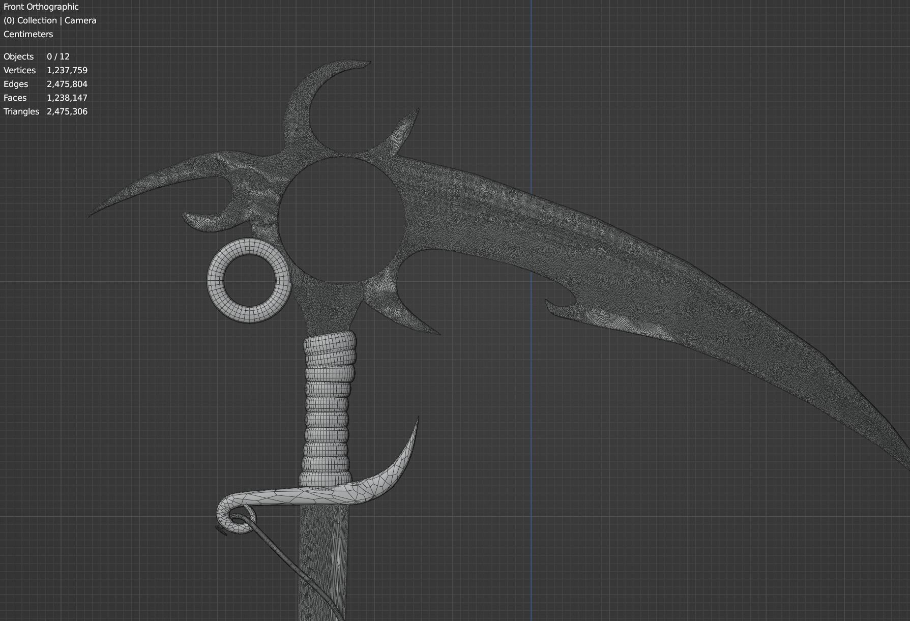  Rusty Metal Sickle 3D model_2
