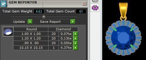 Sapphire and Diamonds Pendant 3D print model_7