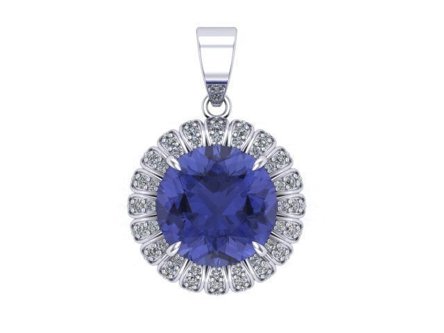 Sapphire and Diamonds Pendant 3D print model_2