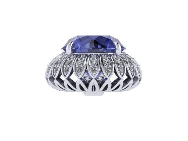 Sapphire and Diamonds Pendant 3D print model_4