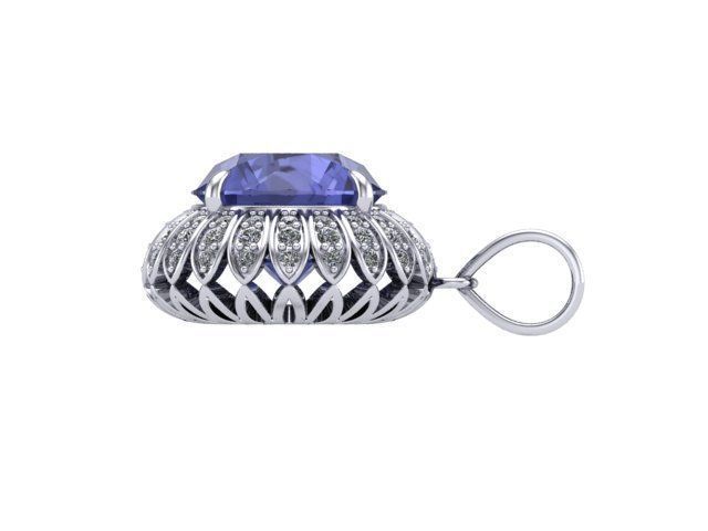 Sapphire and Diamonds Pendant 3D print model_3
