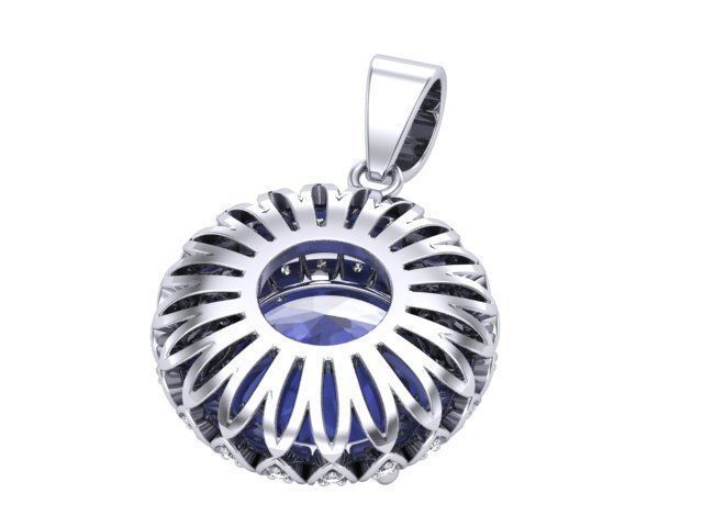 Sapphire and Diamonds Pendant 3D print model_1